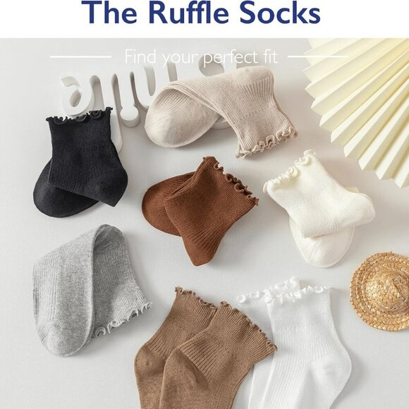 6 Pairs of Women, Cute Ruffle Ankle Socks - Picture 4 of 7